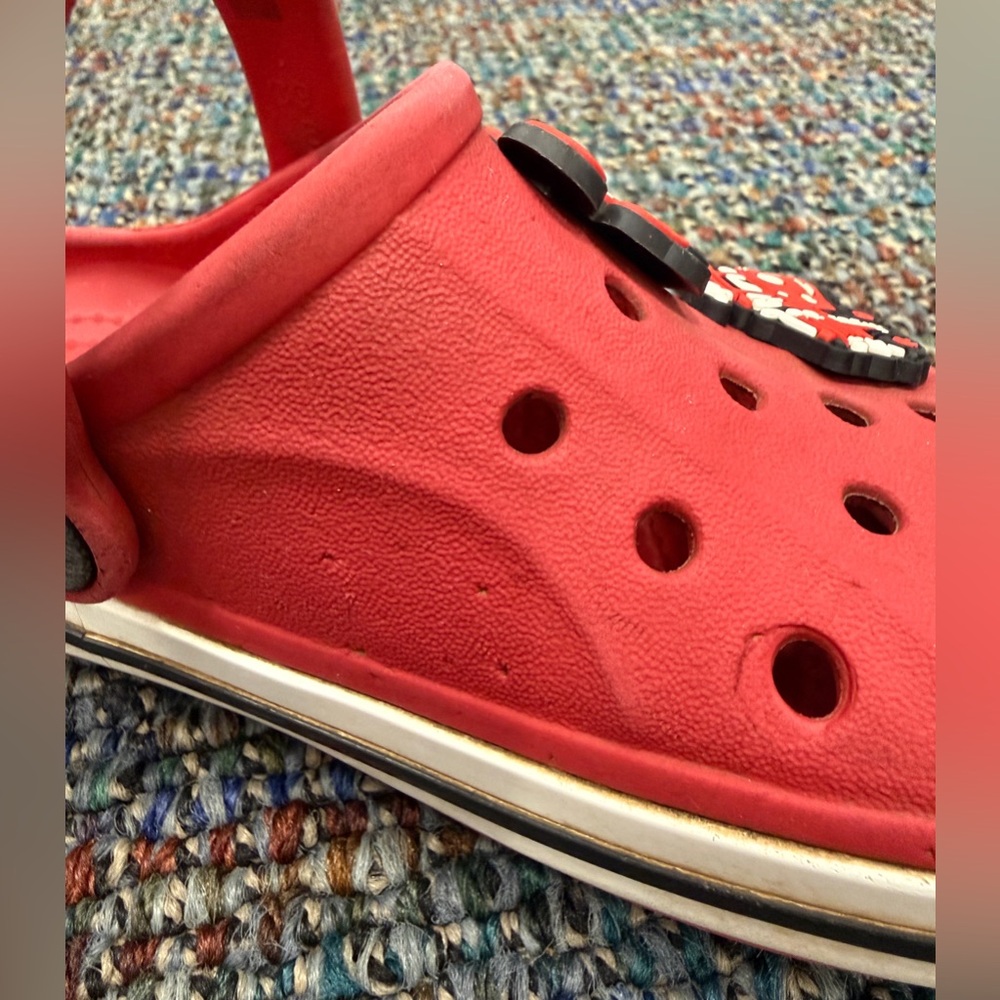 CROCS Kids' Red Classic Clogs with Cars Character Charms - Picture 8 of 12
